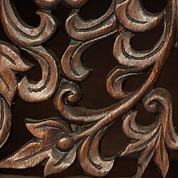 Carved Flowers and Vines Storage Cabinet/ End Table