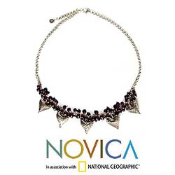 Sterling Silver 'Bright Berries' Garnet Necklace (Thailand)