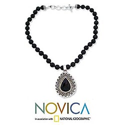 Onyx 'Floral Tear' Necklace (India)
