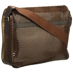 Christian Audigier Brown Leather Messenger Bag