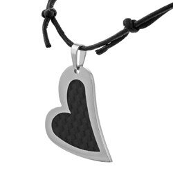 Stainless Steel Heart Inlay Necklace