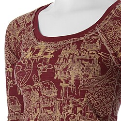 Sweet Child Junior's Cityscape Print Waffle Knit Top