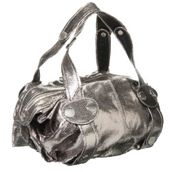 Gustto Metallic Snakeskin Baca Handbag