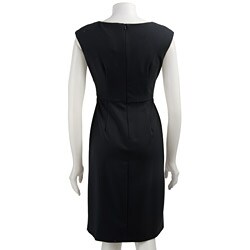 Donna Ricco Women's Cap-sleeve Wrap Front Dress
