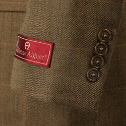 Etienne Aigner Men's Olive Windowpane Sportcoat