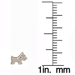 14k White Gold Terrier Child's Stud Earrings