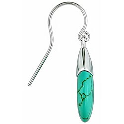 Sterling Silver Turquoise Circle Hook Earrings