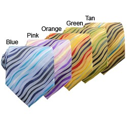 Boston Traveler Men's Wave-stripe Tie Gift Set