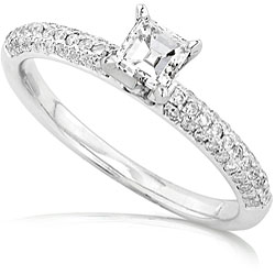 14k Gold 1/2ct TDW Asscher Diamond Ring (H-I, SI1-SI2)