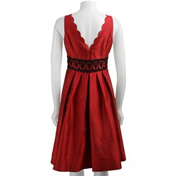 Anne Klein Women's Scallop Neck Party Dress