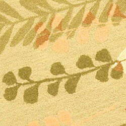 Handmade Ferns Contemporary Taupe Wool Rug (8' Round)