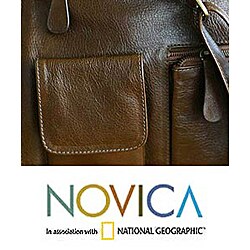 Leather 'Expedition' Shoulder Bag (Peru)