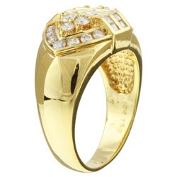 18k Gold 1 1/10ct TDW Diamond Football Ring (G-H, SI) (Size 7.25)