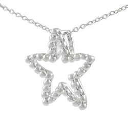 Sterling Silver Open Star Necklace