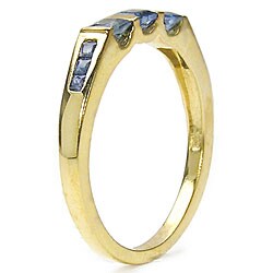 14KYG Plated 0.63ctw Genuine Blue Sapphire Ring