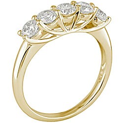 14k Gold 1ct TDW Diamond 5-stone Anniversary Ring (G-H,  SI2)
