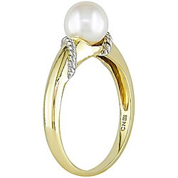 10k Gold Cultured Freshwater Pearl Ring (7-7.5mm)