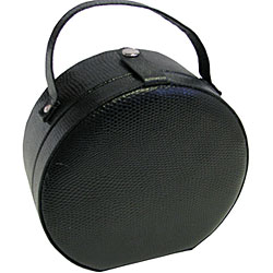 Black Leather Round Jewelry Box