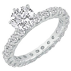 14k White Gold 2ct TDW Diamond Eternity Engagement Ring (G-H, I1)