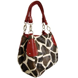Je Veux Double Handle Giraffe Print Handbag