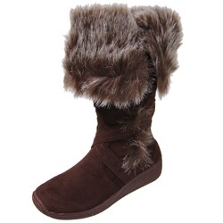 Adi Designs Women's Faux Fur Microsuede Boots