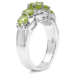 Sterling Silver Genuine Peridot Ring (Size 7)