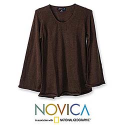 Alpaca Wool 'Chocolate Charisma' Women's Sweater (Peru)