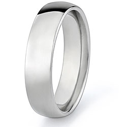 Men's Titanium Domed Polished Comfort Fit Band (6 mm)