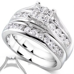 14k Gold 1ct TDW Princess Diamond Bridal Ring Set (H-I, I1-I2)