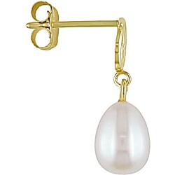 10k Gold FW Pearl Children's Swirl Earrings (5-6 mm)