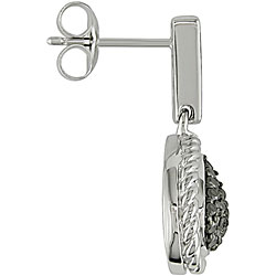 Sterling Silver 1/2ct TDW Black Diamond Earrings