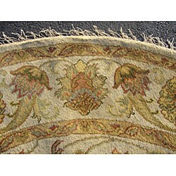 Indo Mahal Beige Wool Rug (8' Round)