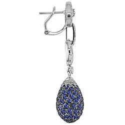 18k Gold 1ct TDW Diamond and Sapphire Earrings (G-H-I, SI)