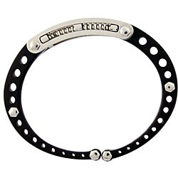 Stainless Steel and Black Rubber Cuff Bracelet