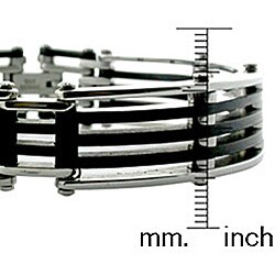 Stainless Steel and Rubber Wide Bangle