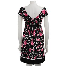 London Times Women's Cap-sleeve Cowl-neck Dress