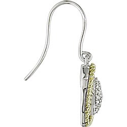 10k Gold and Silver 1/5ct TDW Diamond Heart Earrings (J-K, I3)