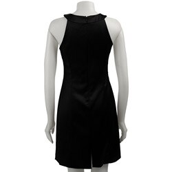 OC by Oleg Cassini Women's Black Stretch Satin Dress