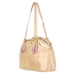 Prada 'Blush Flowers' Leather Shoulder Bag