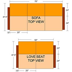 Valencia Sectional Sofa-bed/ Loveseat Set