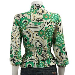 Simply Irresistible Women's Printed Shirred-waist Shirt