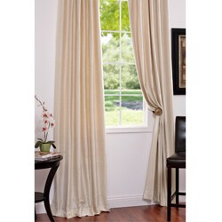 Signature Pearl White 108-inch Textured Silk Curtain