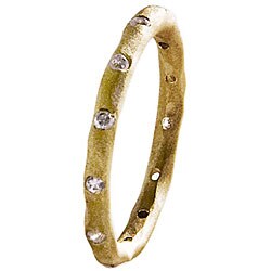 14k Goldplated Freeform Cubic Zirconia Eternity Band