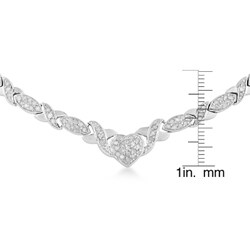Silver 1ct TDW Diamond Hugs and Kisses Necklace (J-K, I3)