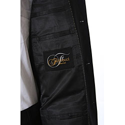 Ferrecci Men's Black Mandarin Collar Suit
