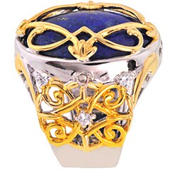 Michael Valitutti Palladium-plated Silver Lapis and White Sapphire Ring