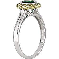 10k Two-tone Gold Emerald Ring