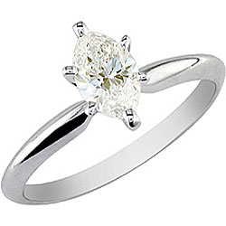 14k Gold 1ct TDW Marquise Diamond Solitaire Ring (I-J, I1)