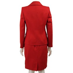 Anne Klein Women's Red Topstitched Skirt Suit