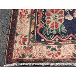 Persian Sirjan Navy/ Ivory Rug (5'7 x 7'9)